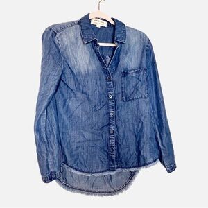 Cloth & Stone | Raw Hem Chambray Blouse